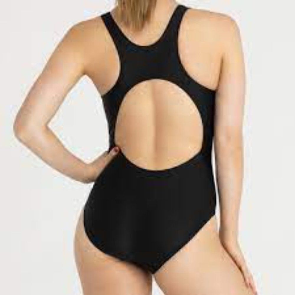 Aurique Racerback Black One-Piece Swimsuit Sz XL